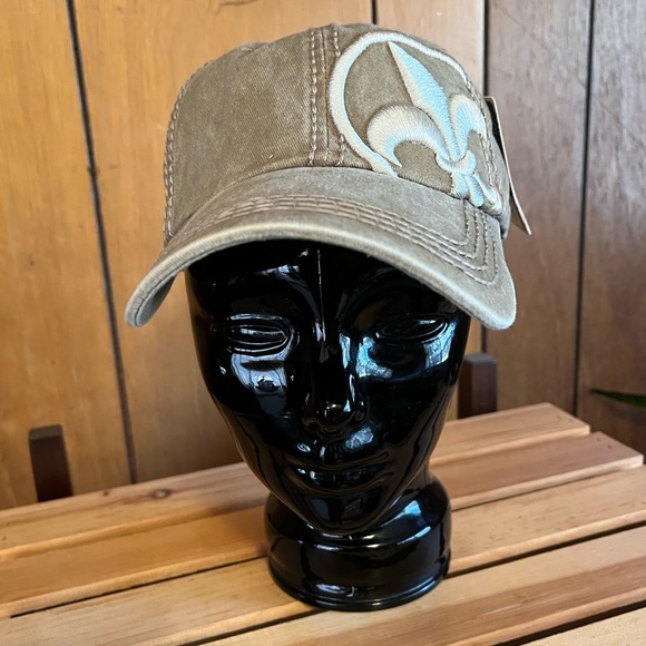 Matte Tan Khaki Fleur de Lis Cap - Picture 11 of 13
